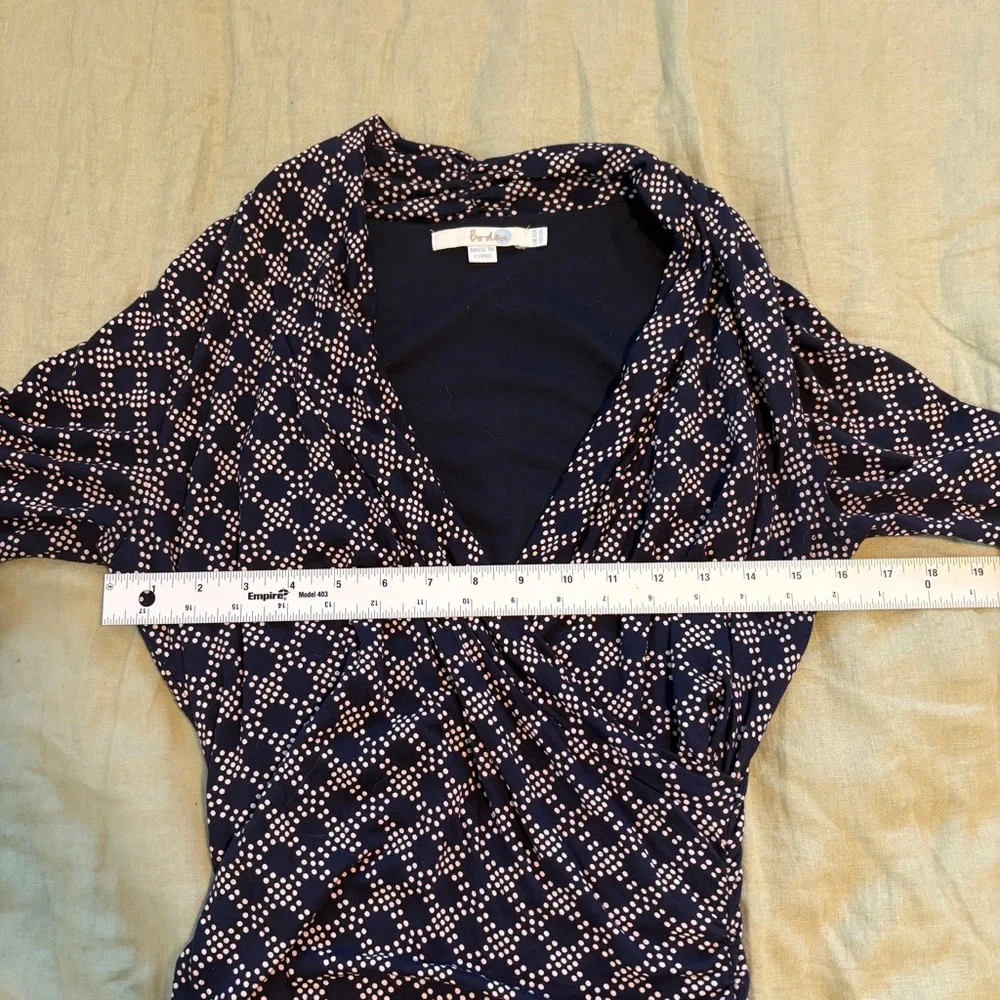 Elegant Navy Patterned Dress - Picture 9 of 11